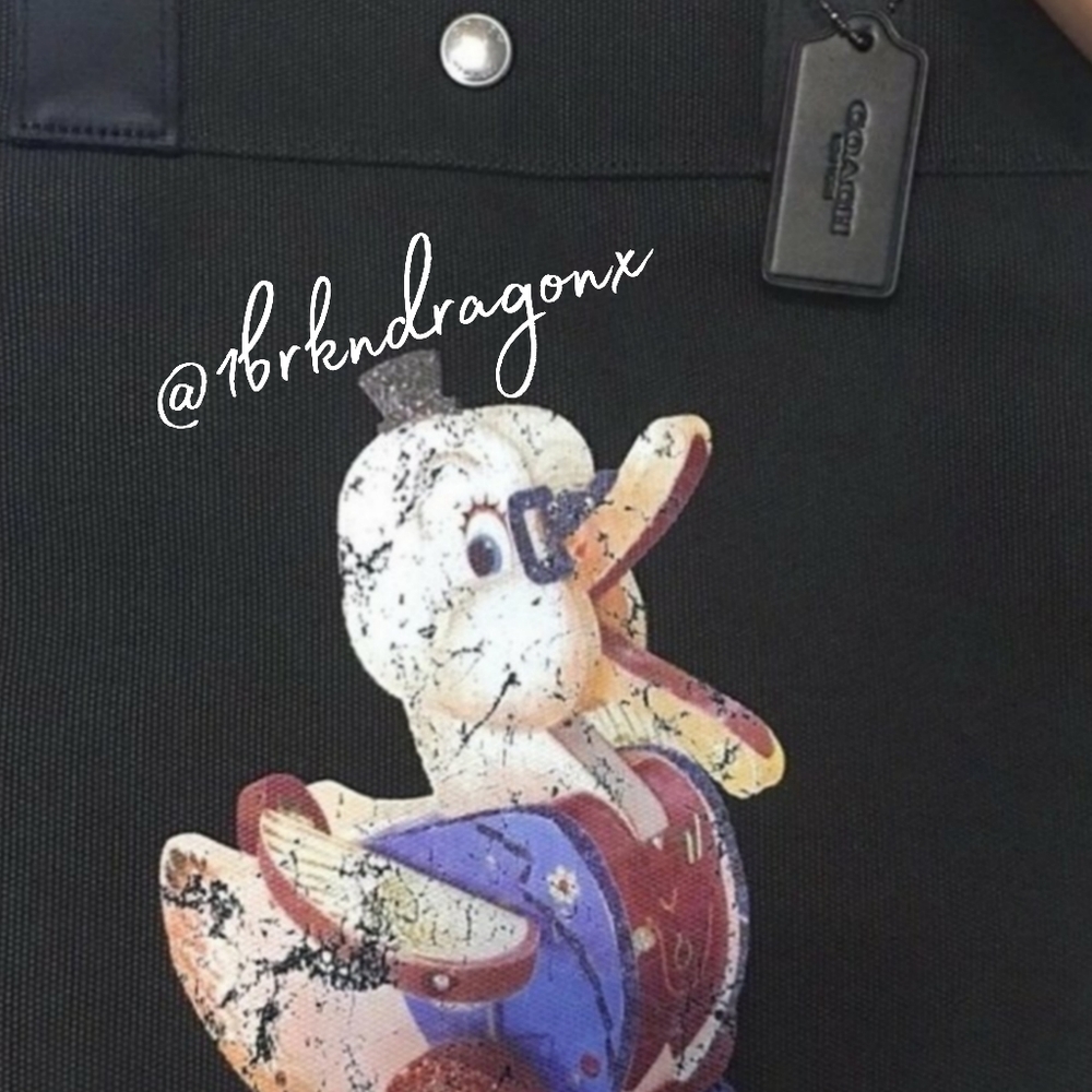NWT Limited Edition Coach Tote Scribble Ducky Large Shoulder Bag Rare - Picture 2 of 16